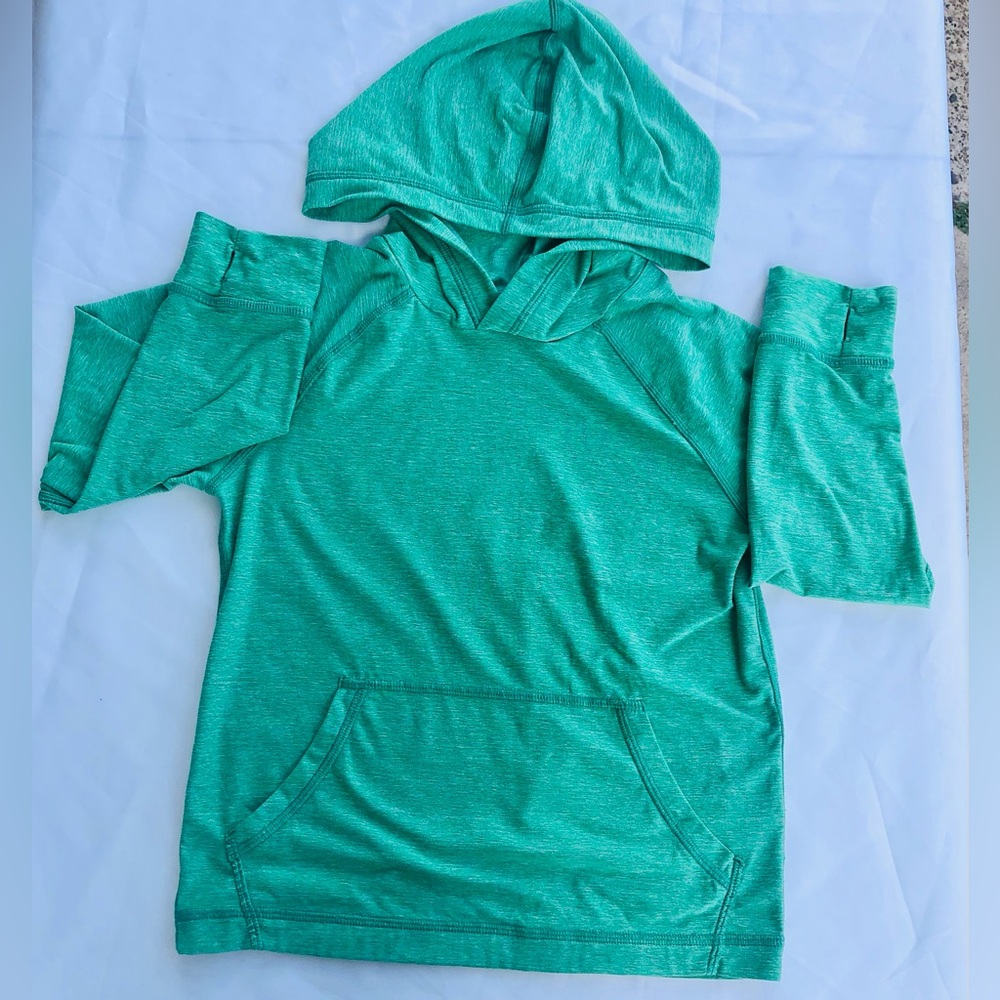 Hanna Andersson UPF Light Hoodie Green Flare Long Sleeve  Size 5 Kids